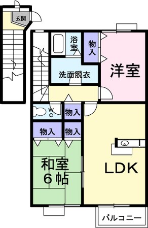 デュエルミサキB　２Lの物件間取画像